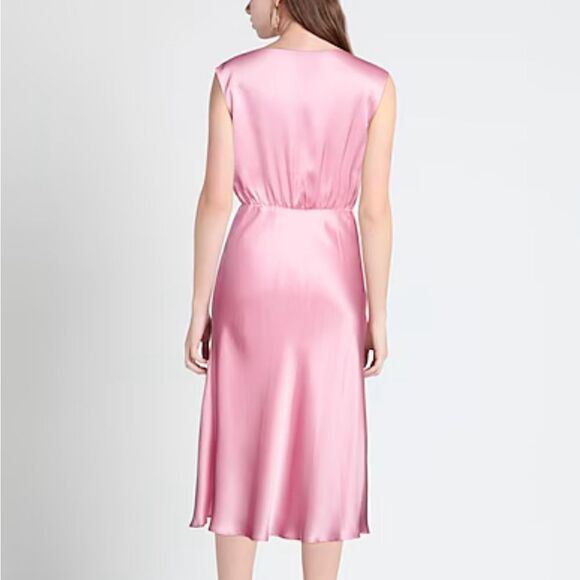 Amanda Uprichard Mathews Flamingo dress pink feel slip Sz S Revolve Flaw - Picture 3 of 14